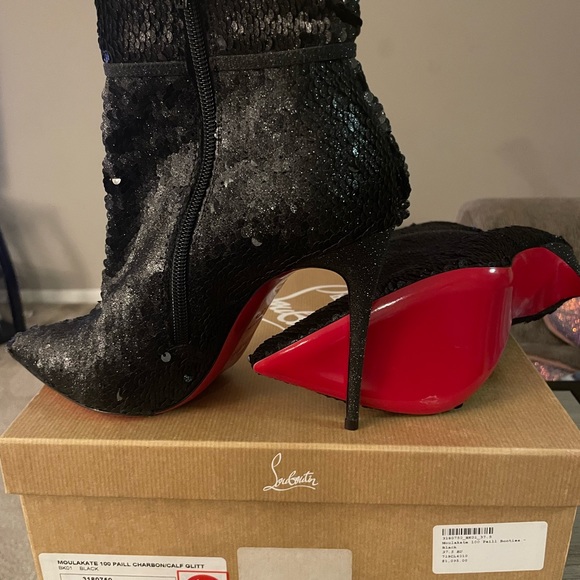 Christian Louboutin Black Moulakate 100 So Kate Sequin Glitter - Picture 4 of 4
